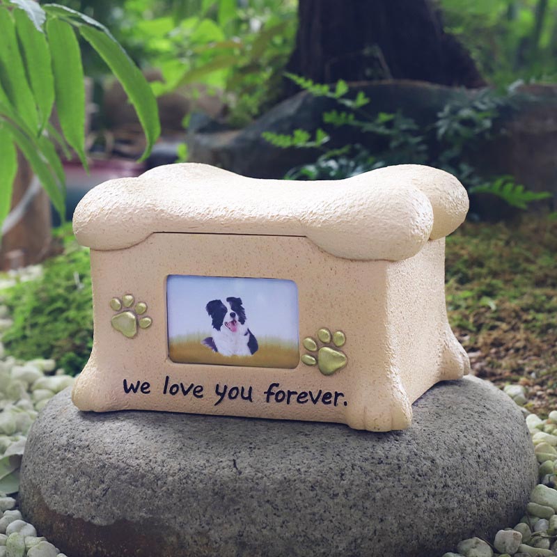 Resin Pet Memorial Urn With Picture Frame